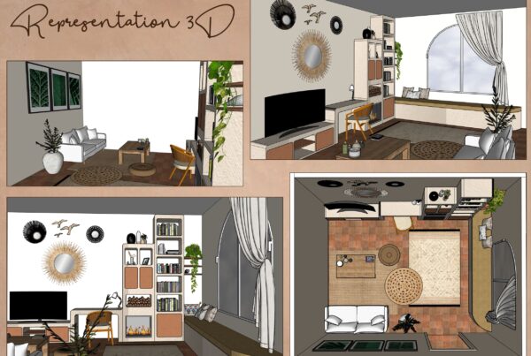 Salon rénové dans l’esprit méditerranéen