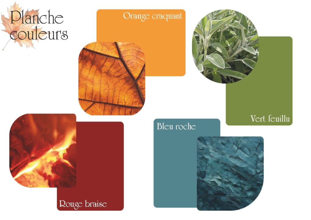 Projet appartement Lyon_Page_04 Moodboard rénovation appartement Haussmannien couleurs automnales par Note de D'co.