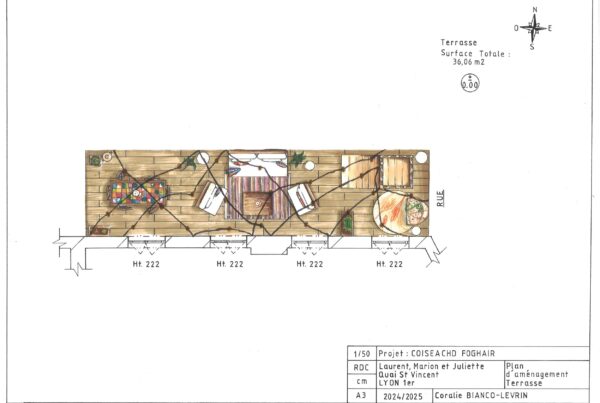 Terrasse conviviale aux espaces harmonieux