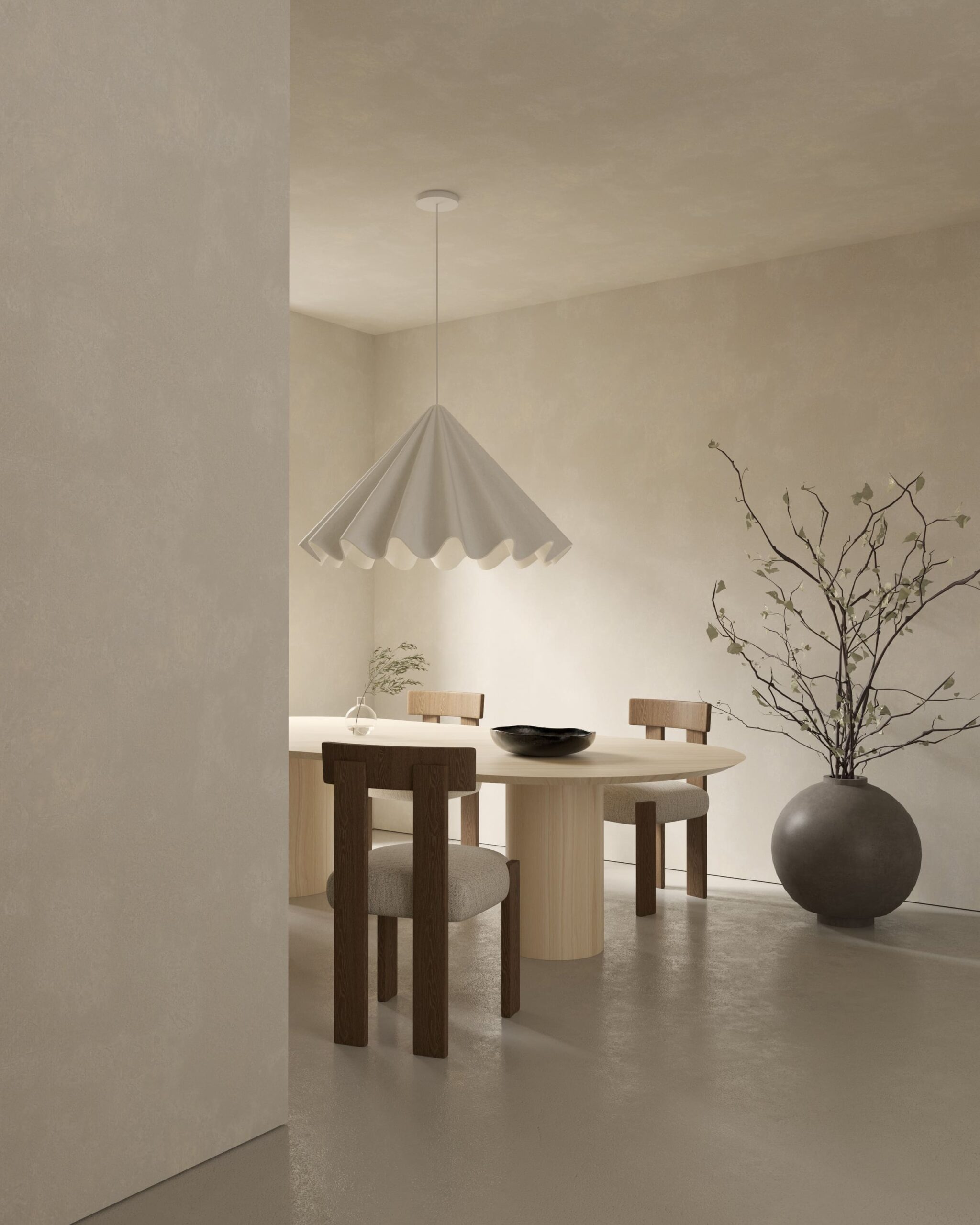 Salle à manger minimaliste Note de D'co - Conception d'espace épuré et lumineux