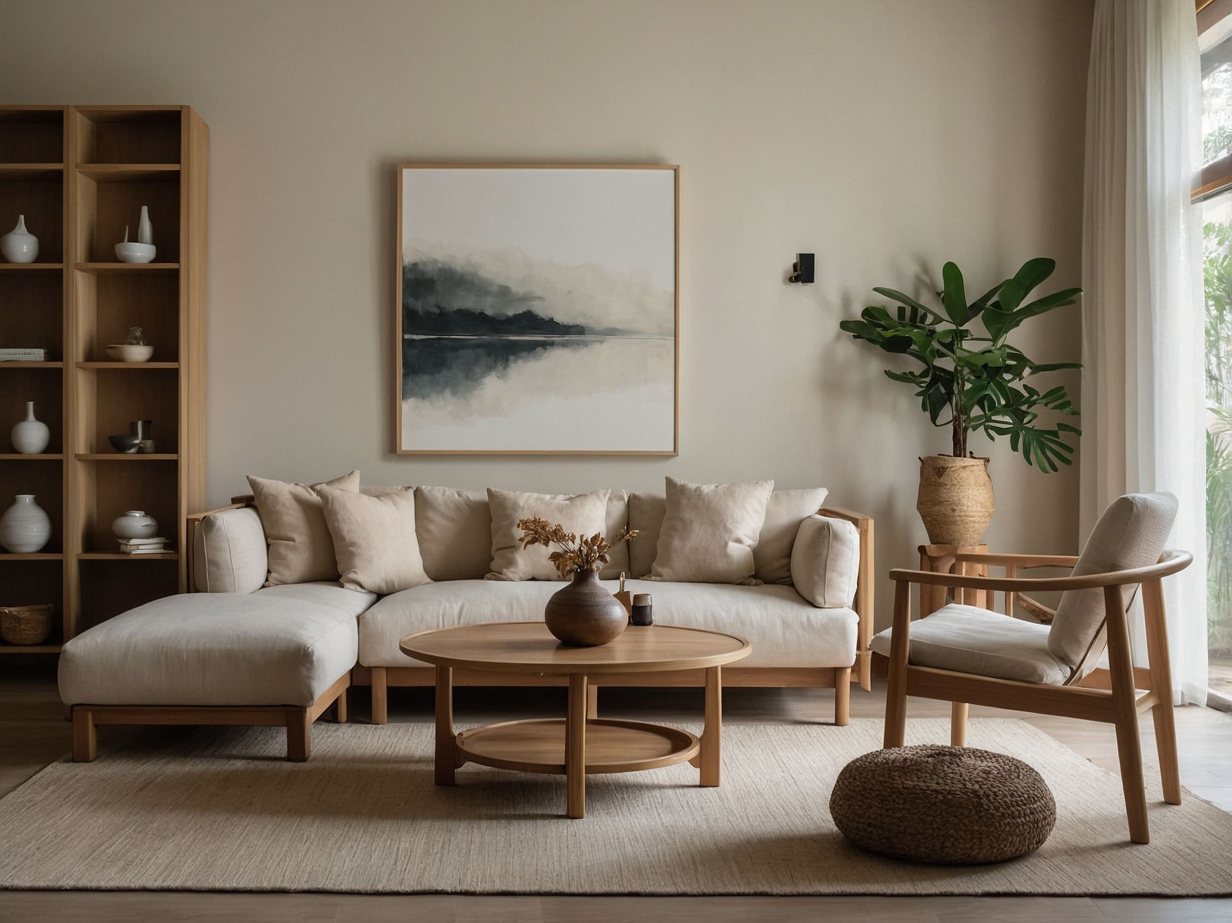 Salon cosy Note de D'co - Décoration d'intérieur chaleureuse avec matériaux naturels