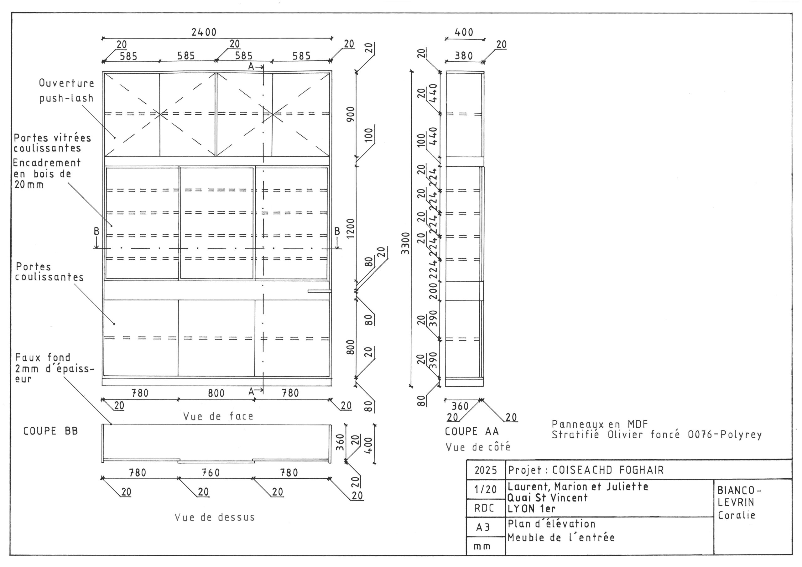 Appartement plan élévation